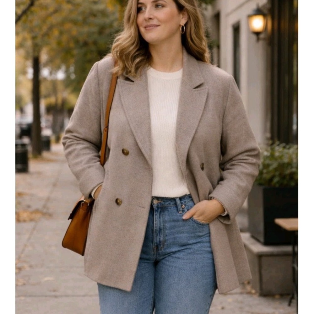 Free People Womens Hannah Super Soft Slouchy Blazer Coat L Oversized Minimalist